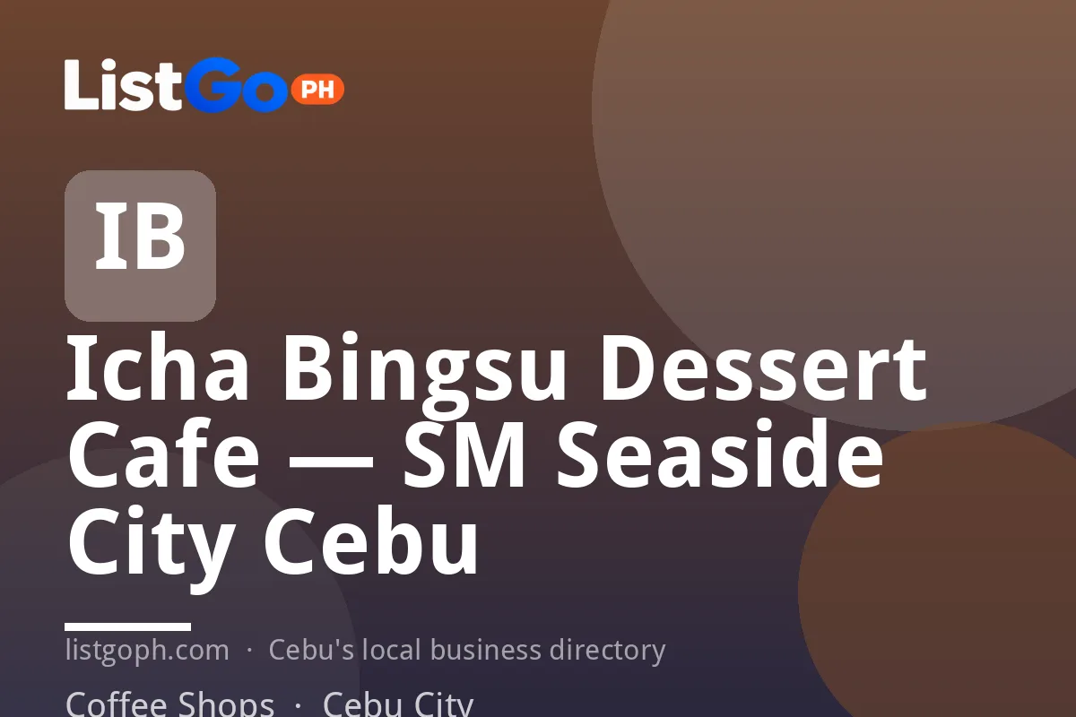 Icha Bingsu Dessert Cafe — SM Seaside City Cebu
