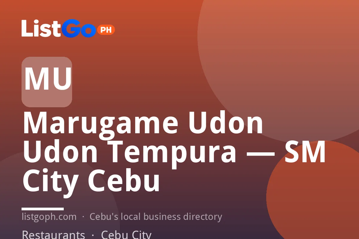 Marugame Udon Udon Tempura — SM City Cebu
