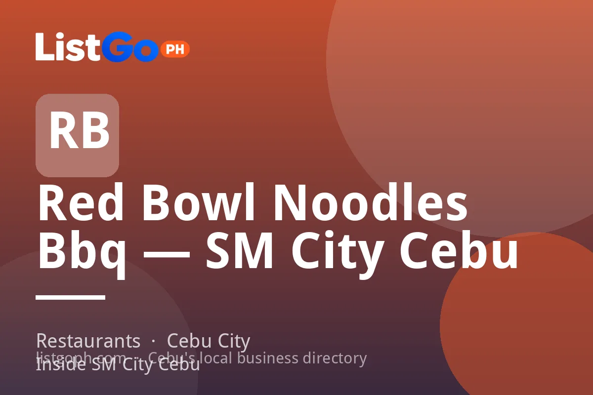 Red Bowl Noodles Bbq — SM City Cebu