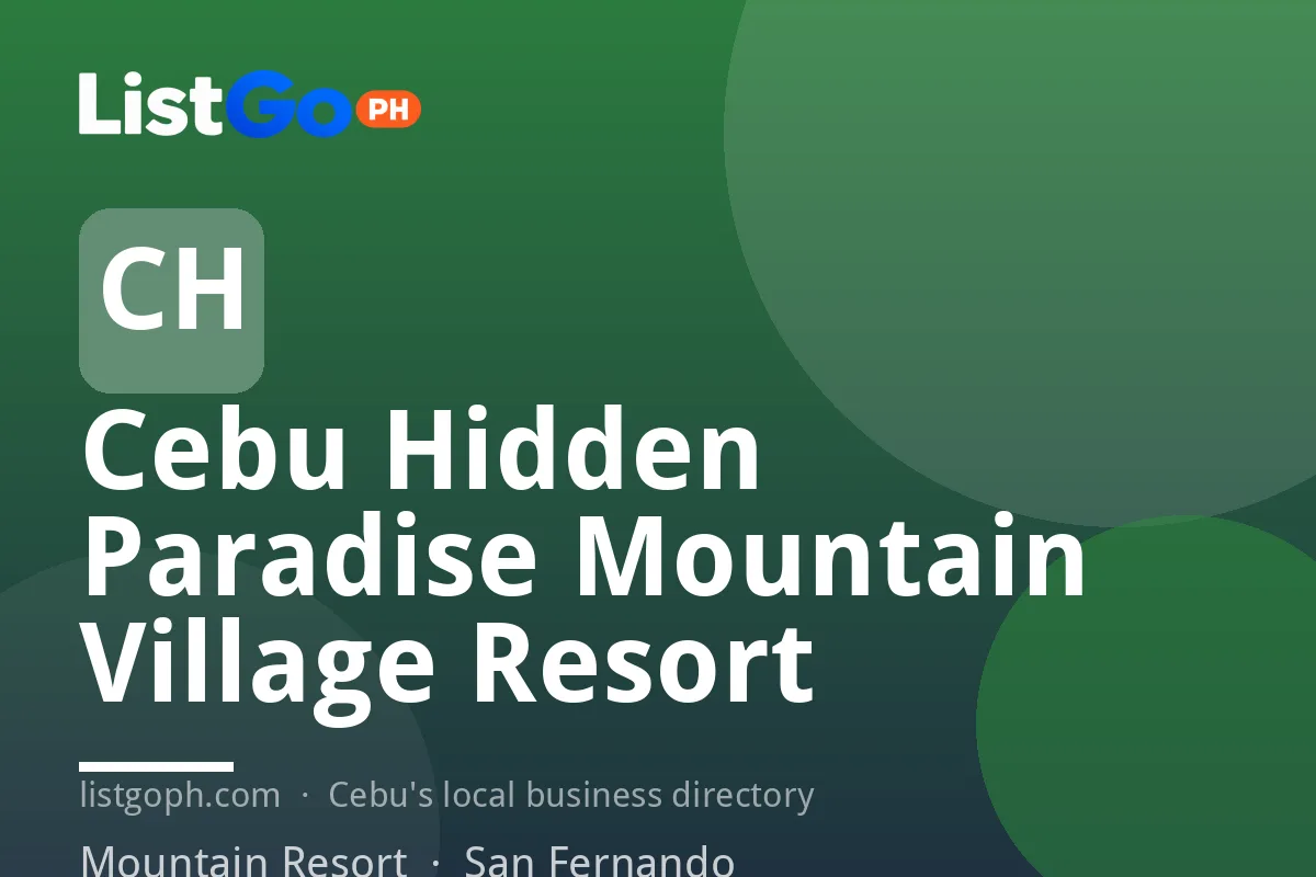 Cebu Hidden Paradise Mountain Village Resort