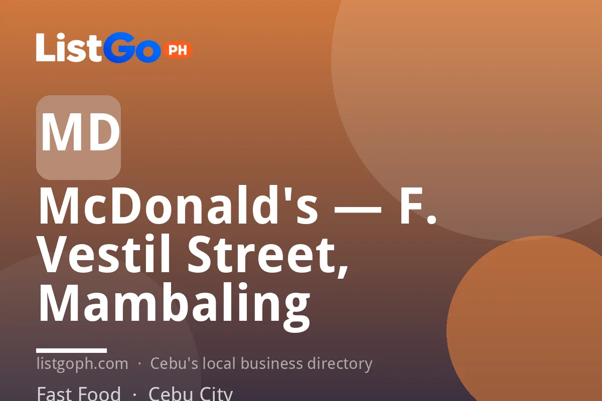 McDonald's — F. Vestil Street, Mambaling