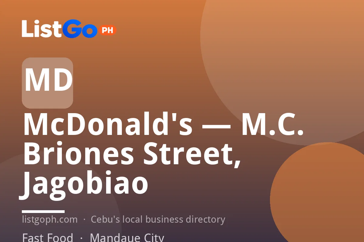 McDonald's — M.C. Briones Street, Jagobiao