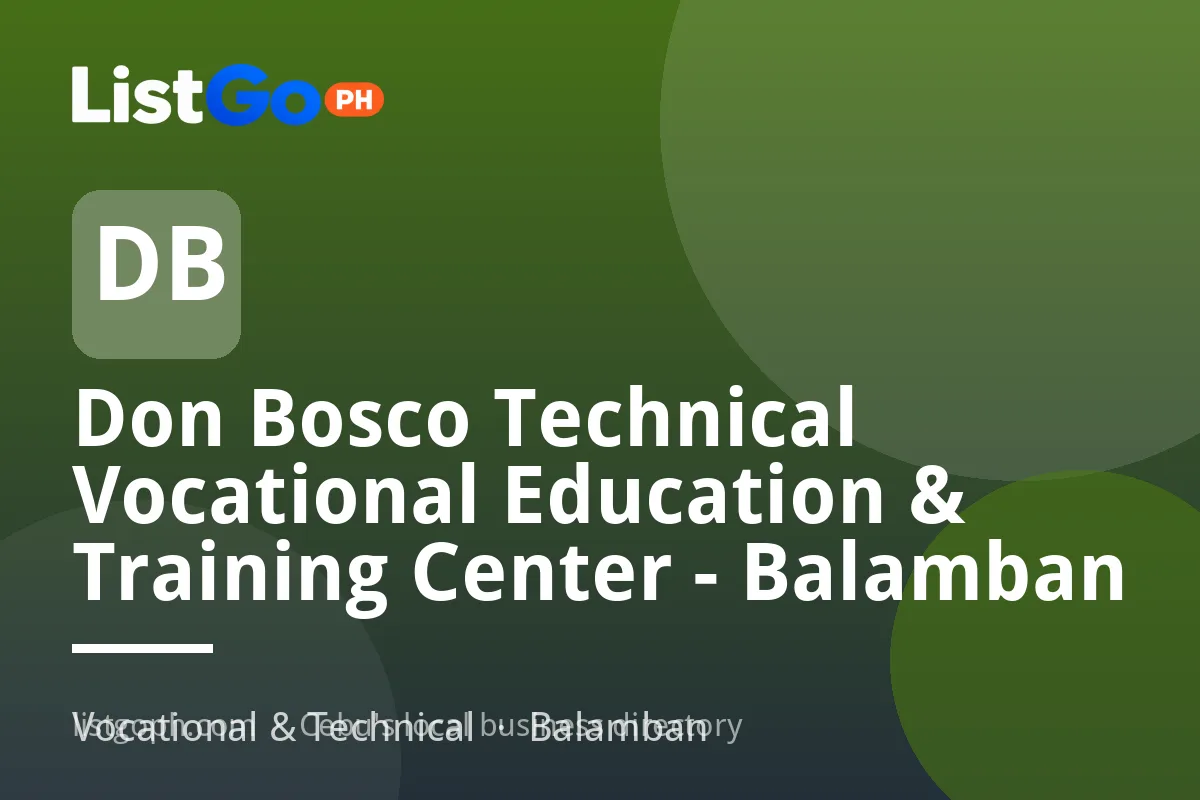Don Bosco Technical Vocational Education & Training Center - Balamban